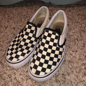Checkerboard slip on Vans